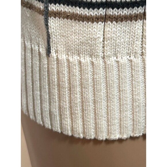 Oscar De La Renta Men’s Sweater Pullover Vtg M Cream Geometric Pattern Cotton - Picture 13 of 16